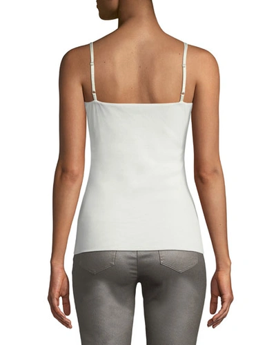 Shop Lafayette 148 Mesh Jersey V-neck Tank In Cloud