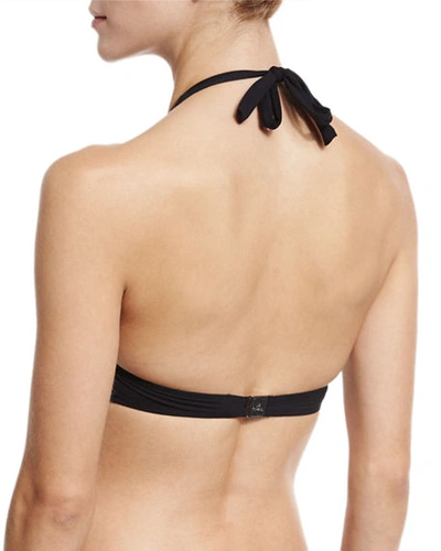 Shop Lise Charmel Ajourage Couture Laser- Cut Triangle Solid Swim Top In Black