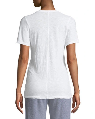 Shop Monrow V-neck Short-sleeve Slub Jersey Tee In White