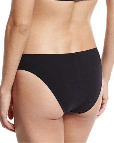 Shop Lise Charmel Ajourage Couture Laser-cut Low-rise Swim Bikini Bottoms In Black