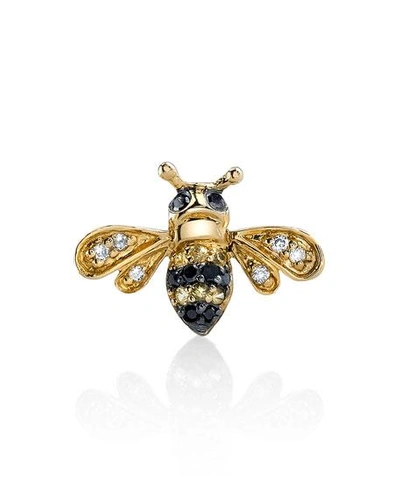 Shop Sydney Evan 14k Gold Diamond & Sapphire Bee Stud Earring (single) In Yellow Gold