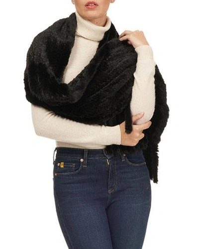 Shop Gorski S-cut Mink Fur Stole W/ Fringe Trim In Black