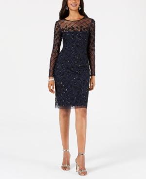 adrianna papell sequined sheath dress