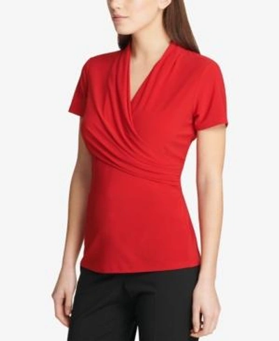 Shop Dkny Ruched Top, Created For Macy's In Scarlet