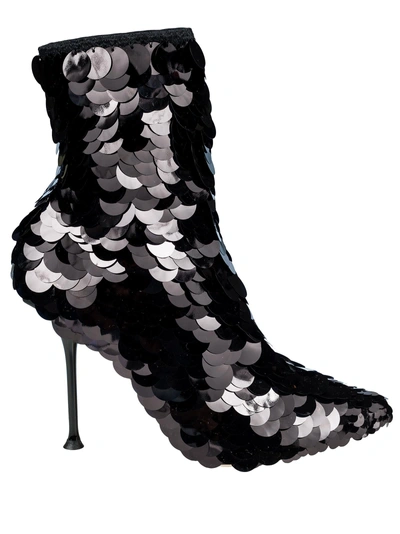 Shop Sergio Rossi Sequin Ankle Boots In Nero