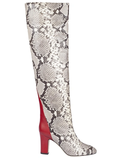 Shop Gia Couture Snakeskin Pattern High Boots In Python