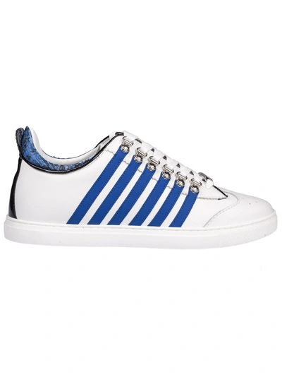 Shop Dsquared2 Tennis Side Stripe Sneakers In Bianco/blu