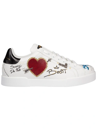 dolce and gabbana printed sneakers