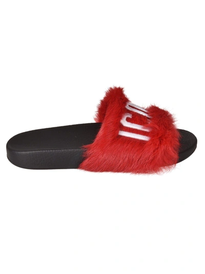 Shop Dsquared2 Icon Contrast Strap Sliders In Red/black