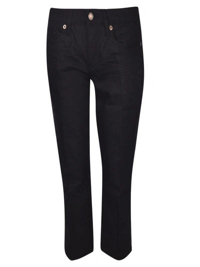 Shop Saint Laurent Cropped Bootcut Jeans In Black