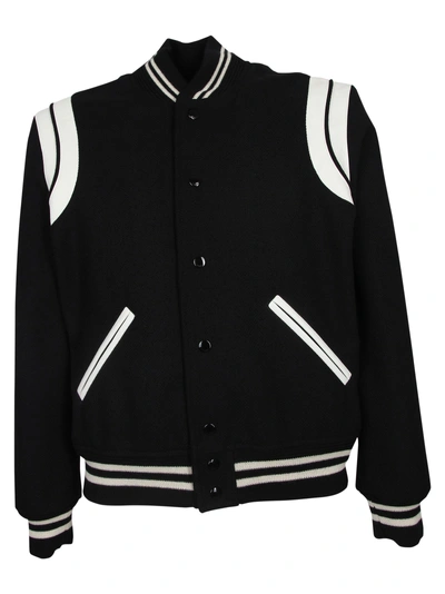Shop Saint Laurent Classic Teddy Jacket In Noir Blanc