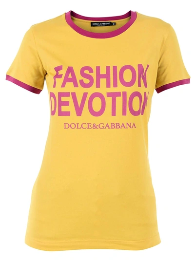 Shop Dolce & Gabbana T-shirt In Yellow
