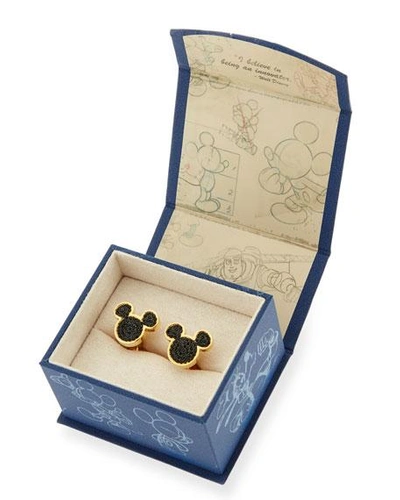 Shop Cufflinks, Inc 90th Anniversary Mickey Mouse Disney Cuff Links In Black/gold