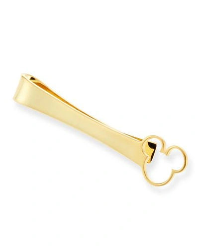 Shop Cufflinks, Inc 90th Anniversary Mickey Mouse Disney Silhouette Tie Bar In Gold