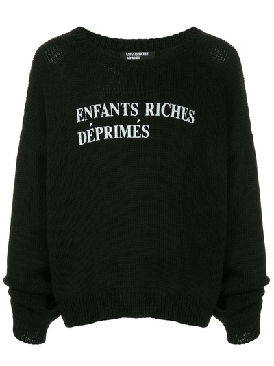 Shop Enfants Riches Deprimes Enfants Riches Déprimés Classique Logo Sweater - Black