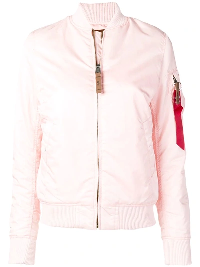 Shop Alpha Industries Zipped Fitted Jacket In Pink