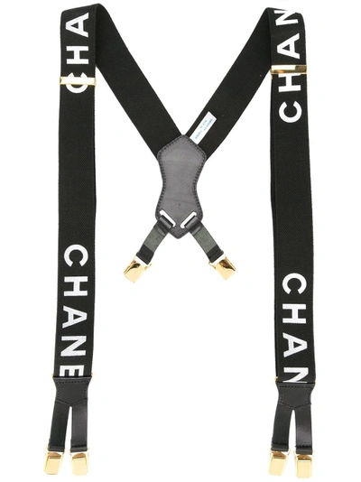 Pre-owned Chanel Vintage  Cc Suspenders - Black