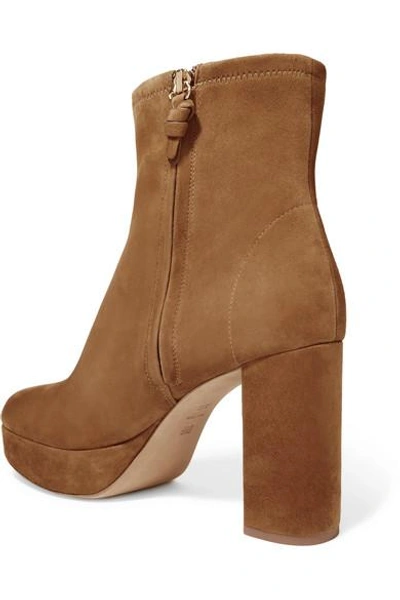Shop Diane Von Furstenberg Yasmine Suede Platform Ankle Boots In Brown