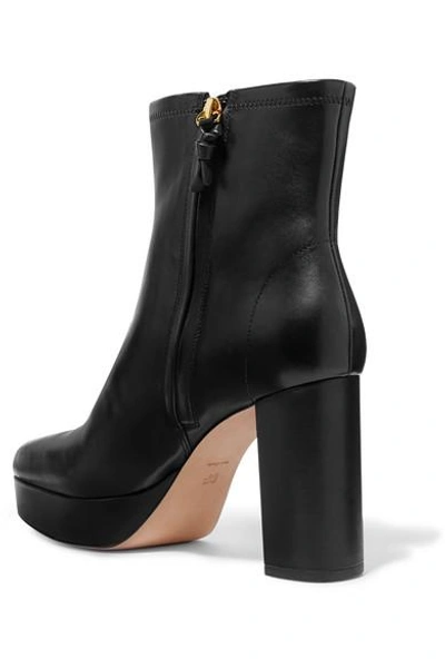 Shop Diane Von Furstenberg Yasmine Leather Platform Ankle Boots In Black