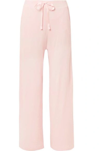 Shop Skin Amandine Cotton-jersey Pajama Pants In Pastel Pink