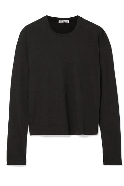 Shop James Perse Cotton-jersey Top In Black