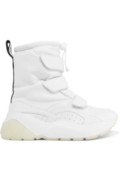 Shop Stella Mccartney Eclypse Logo-woven Faux Leather Snow Boots In White