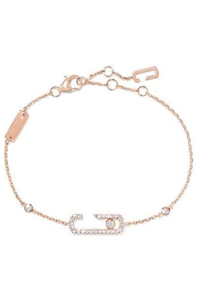 Shop Messika Gigi Hadid Move Addiction 18-karat Rose Gold Diamond Bracelet