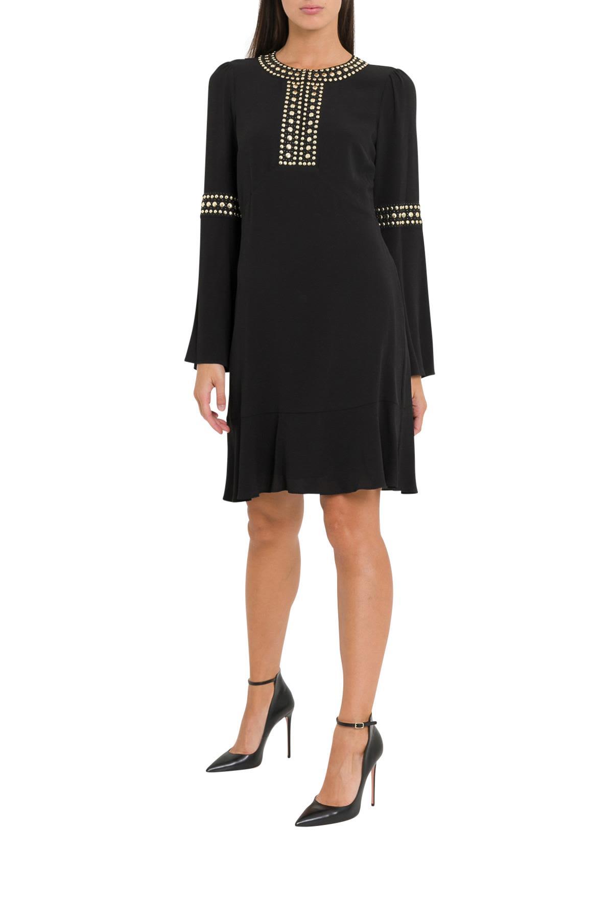 michael kors black dress gold studs