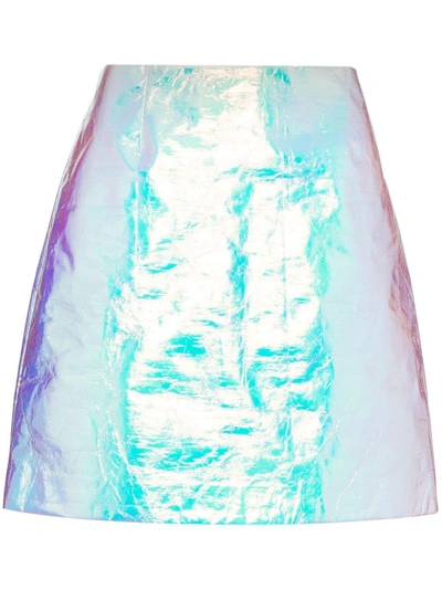 Sies Marjan Desiree Iridescent Mini Skirt In Metallic