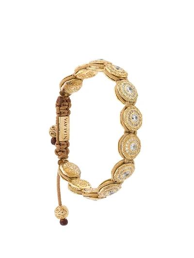 Shop Nialaya Jewelry Crystal Embellished Bracelet In Gold
