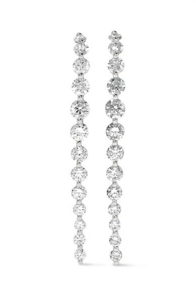 Shop Anita Ko Long Cascade 18-karat White Gold Diamond Earrings