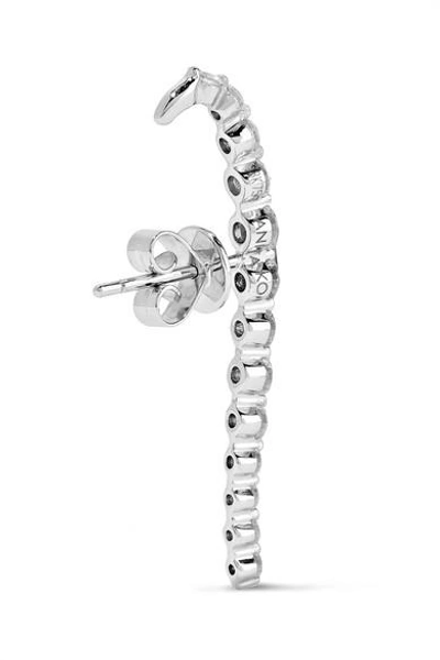 Shop Anita Ko Long Cascade 18-karat White Gold Diamond Earrings