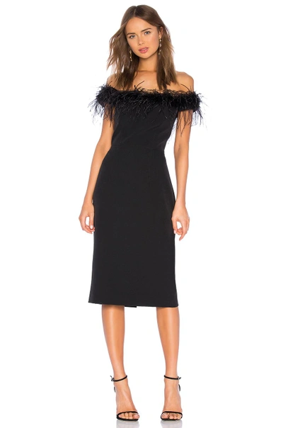 Shop Milly Feather Bodice Dress In Black