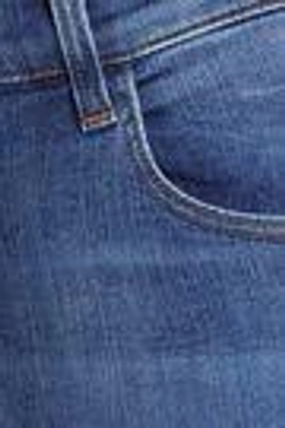 Shop J Brand Woman Faded High-rise Skinny Jeans Mid Denim