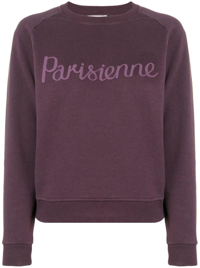 Shop Maison Kitsuné 'parisienne' Sweatshirt - Lila In Purple