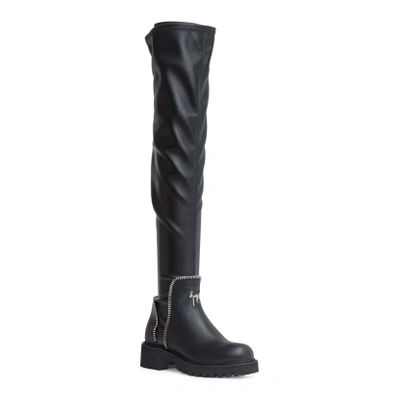 Shop Giuseppe Zanotti Black Leather Boots