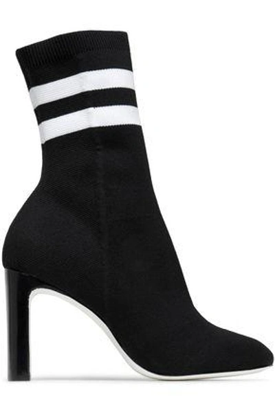 Rag & Bone Woman Ellis Striped Stretch-knit Sock Boots Black | ModeSens