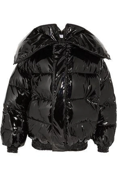 Shop Vetements Quilted Coated Down Jacket In Black