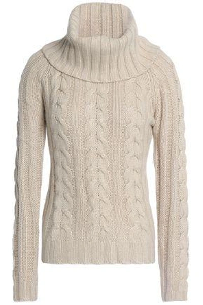 Shop Autumn Cashmere Woman Cable-knit Sweater Neutral