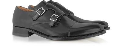 Shop Gucci Shoes Italian Handcrafted Black Leather Monk Strap Shoes