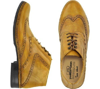 Shop Gucci Shoes Yellow  Handmade Italian Leather Wingtip Ankle Boots