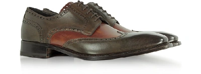 Shop Gucci Shoes Two-tone Italian Handcrafted Leather Wingtip Oxford Shoes In Brown