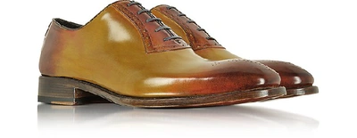 Shop Gucci Shoes Italian Handcrafted Two-tone Leather Oxford Shoe In Brown