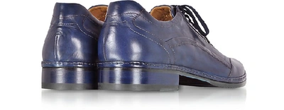 Shop Gucci Shoes Blue Italian Handmade Leather Lace-up Shoes