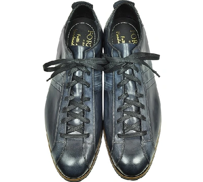 Shop Gucci Shoes Italian Handcrafted Black/blue Washed Leather Sneaker