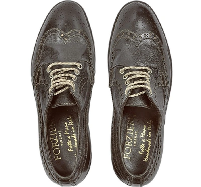 Shop Gucci Shoes Dark Brown Tuffato Leather Wingtip Derby Shoes