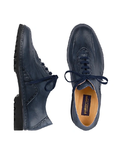 Shop Gucci Shoes Blue Italian Hand Made Leather Lace-up Shoes