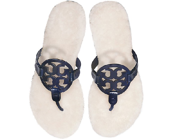 navy blue tory burch flip flops