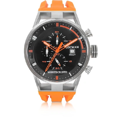 Shop Locman Designer Men's Watches Montecristo Stainless Steel And Titanium Case Men's Watch In Orange