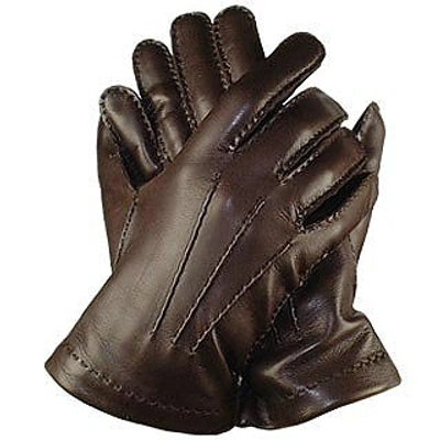 Shop Gucci Men's Gloves Men's Cashmere Lined Dark Brown Italian Leather Gloves